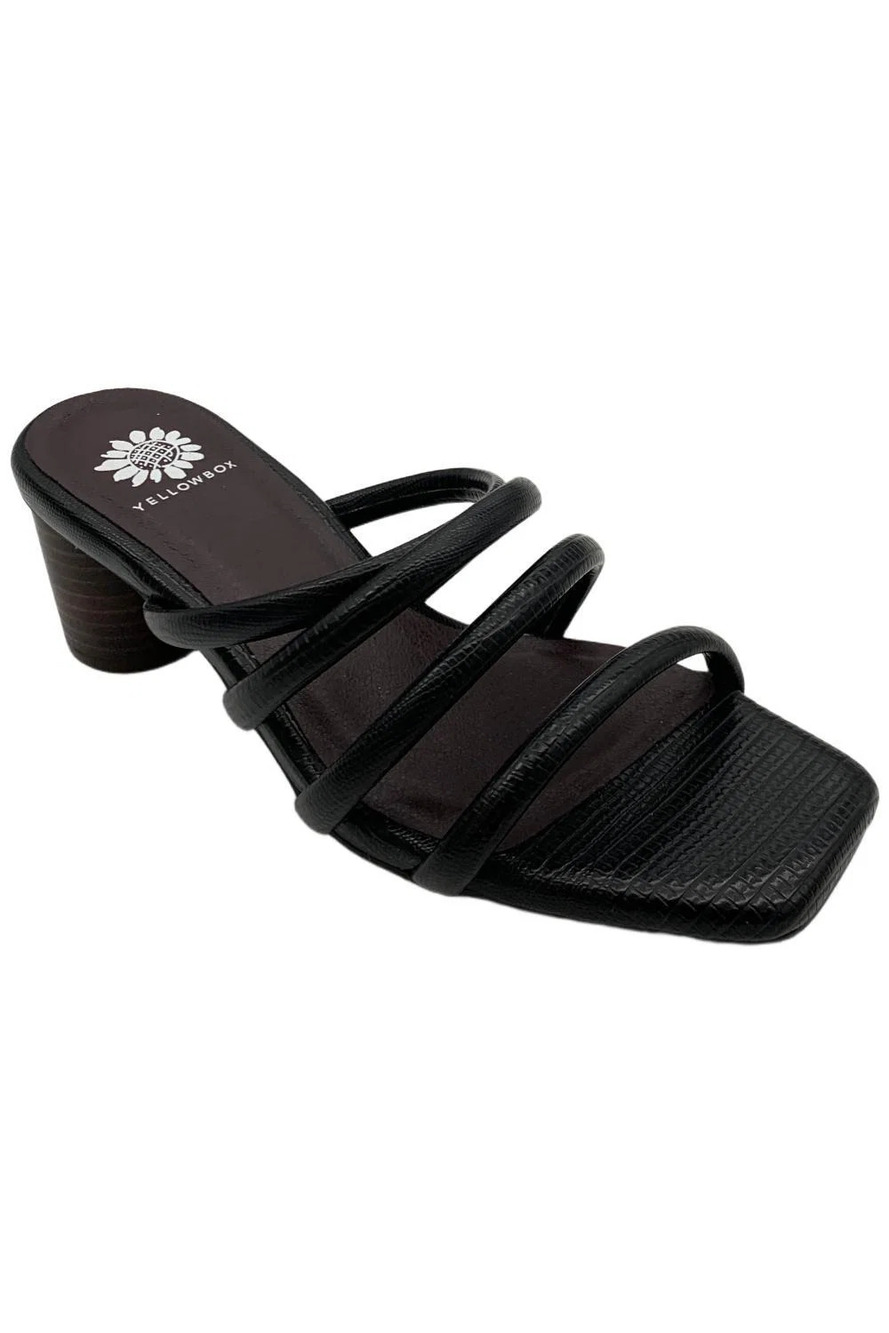 Yellow Box Women's Caspia Heeled Strappy Sandal Black - Medium